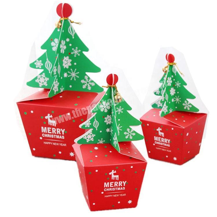 Christmas Gift Box OEM Printed White Cardboard Gift Paper Packaging Biscuit Candy Box