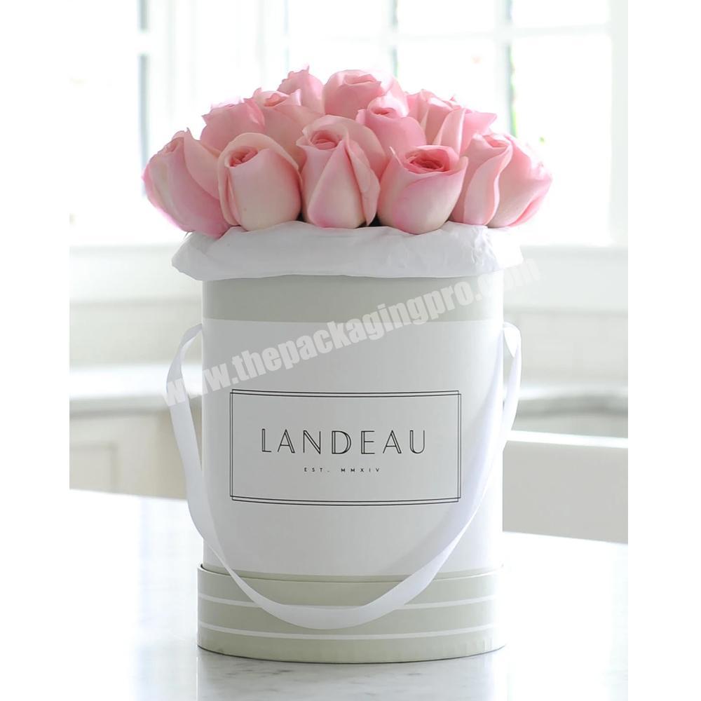 Christmas custom round paper flower cylinder box for flowers bouquet
