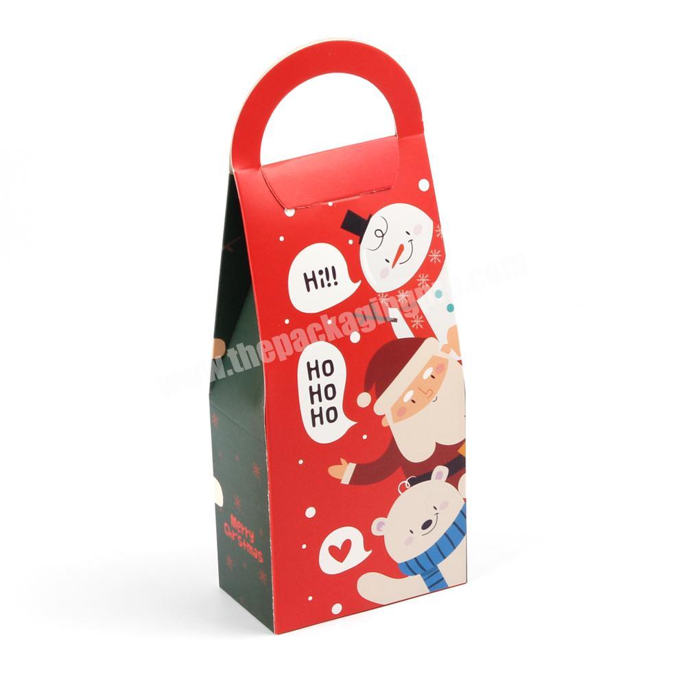 Christmas gift boxes with handle christmas eve candy packaging box