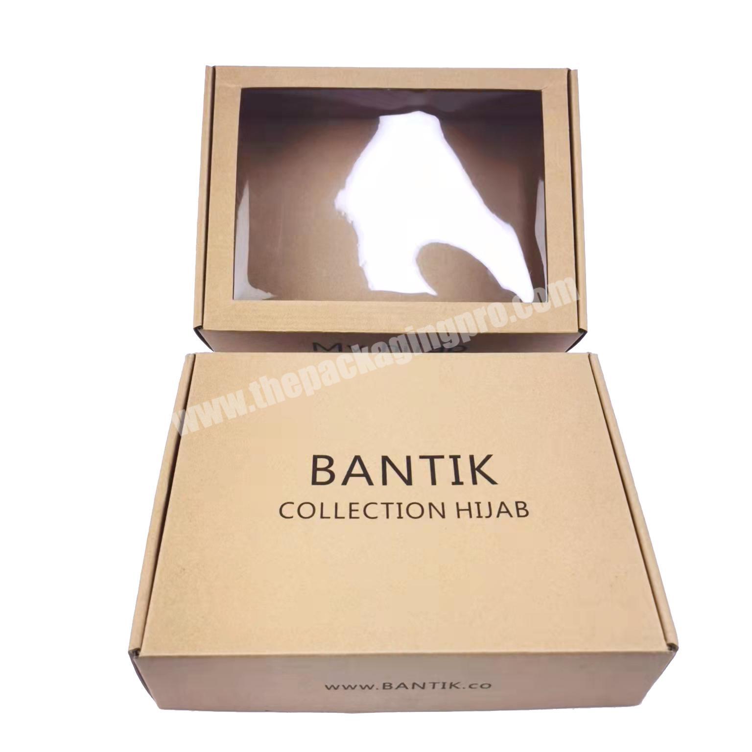 Clear Window Custom Designing Scarves Packaging Mailer  Boxes