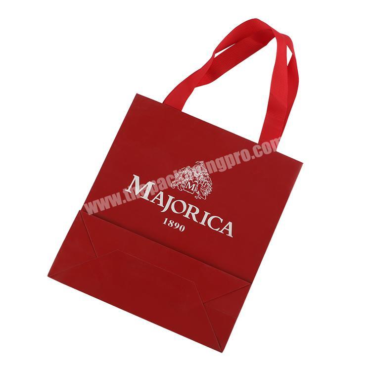 Colorful Gift Bag With Ribbon Handle For Shopping Competitive Price Personalized Printed Paper Bags