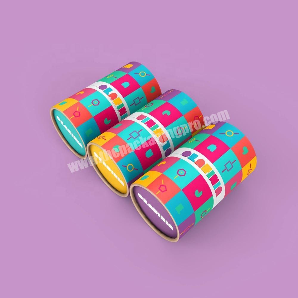 Colorful Round paper tube boxes for oil bottles packing