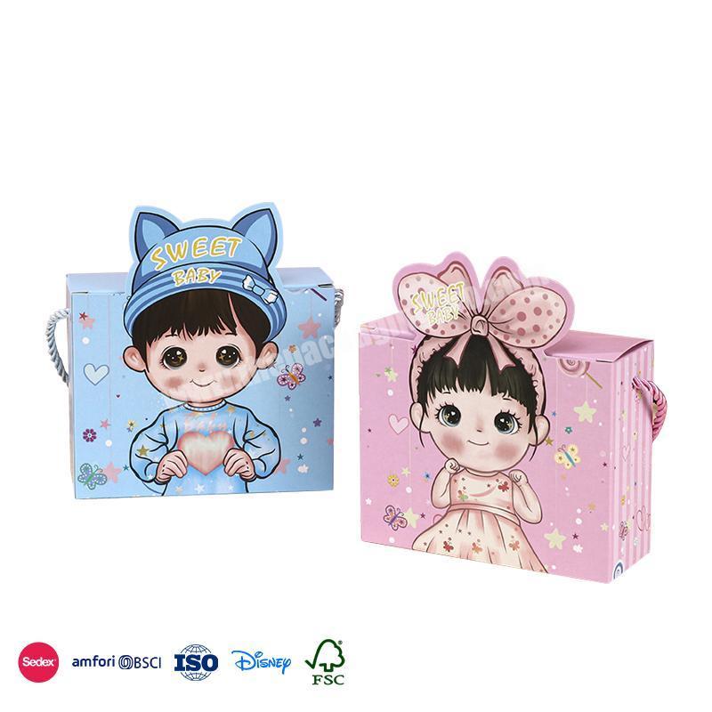 Comfortable New Design Blue and pink with three-dimensional cartoon boy and girl baby full moon gift box