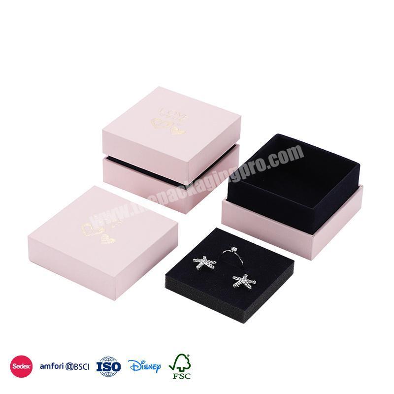 Comfortable New Design Custom Pink square suede design high-end quality mother of pearl jewelry box
