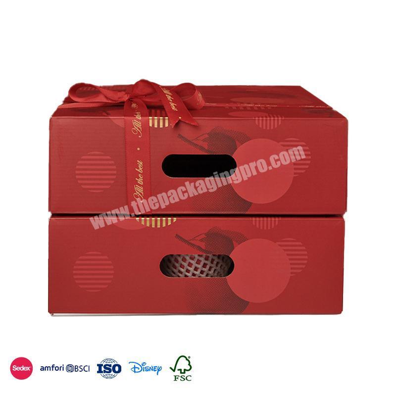 Comfortable New Design Red Side Cutout Bracelet with Ribbon Decoration apple fruit packaging boxes factory