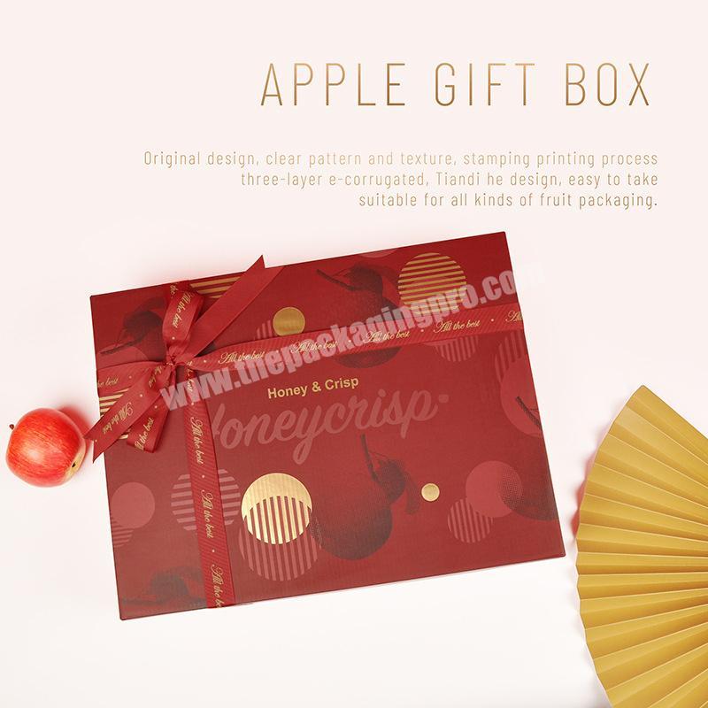 personalize Comfortable New Design Red Side Cutout Bracelet with Ribbon Decoration apple fruit packaging boxes