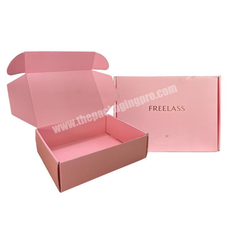 Comfortable new design Pink custom size and color underwear shipping boxes clothes Mailer Box