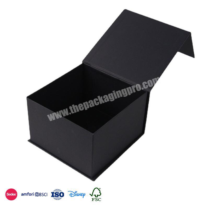Competitive Price Colorful Customized Black square heightened design magnetic folding gift box for watch