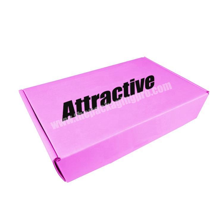 Corrugated Paper Boxes Pink Cosmetic Packing Lashes Posting Box Custom With Logo
