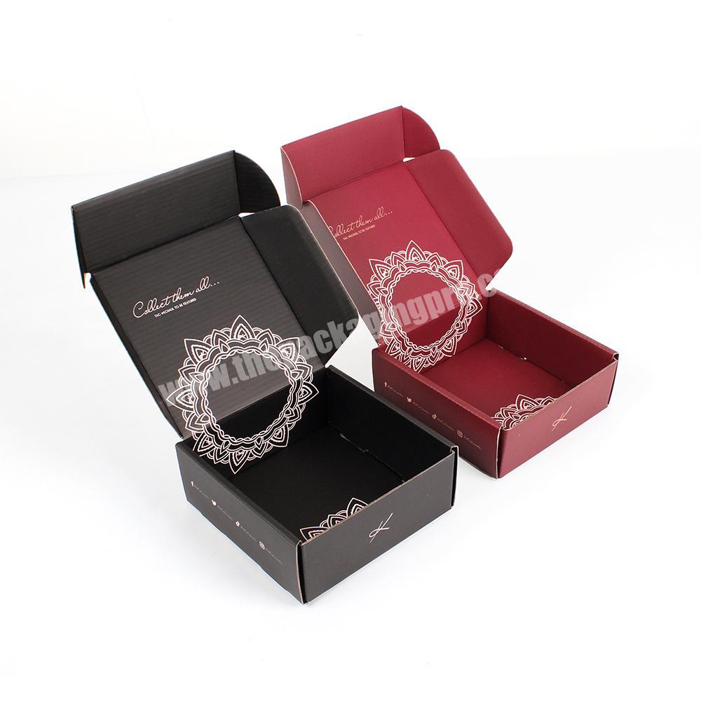 Corrugated box with custom logo rose gold foil design gift box for cosmetics