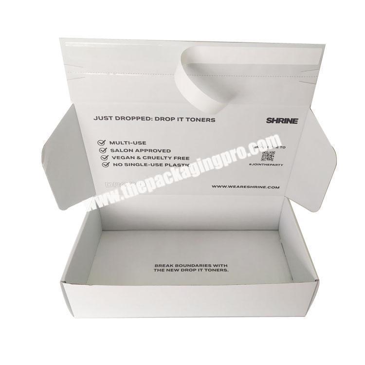 Custom Small White Tuck Top Mailing Subscription Packaging Boxes Self Sealing Mailing Zipper Shipping Boxes