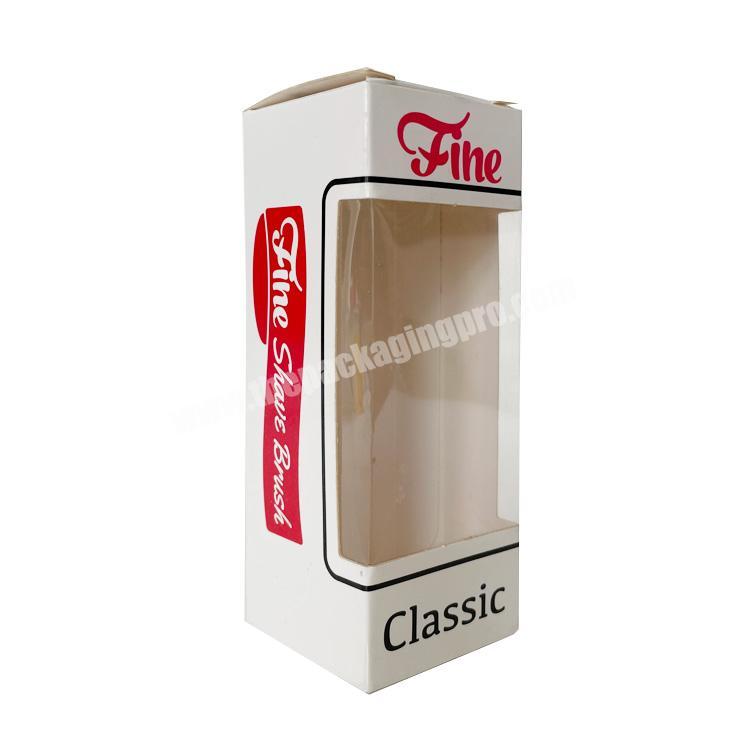 Cosmetic packaging red and white perfume box cardboard customized boxes with pvc window