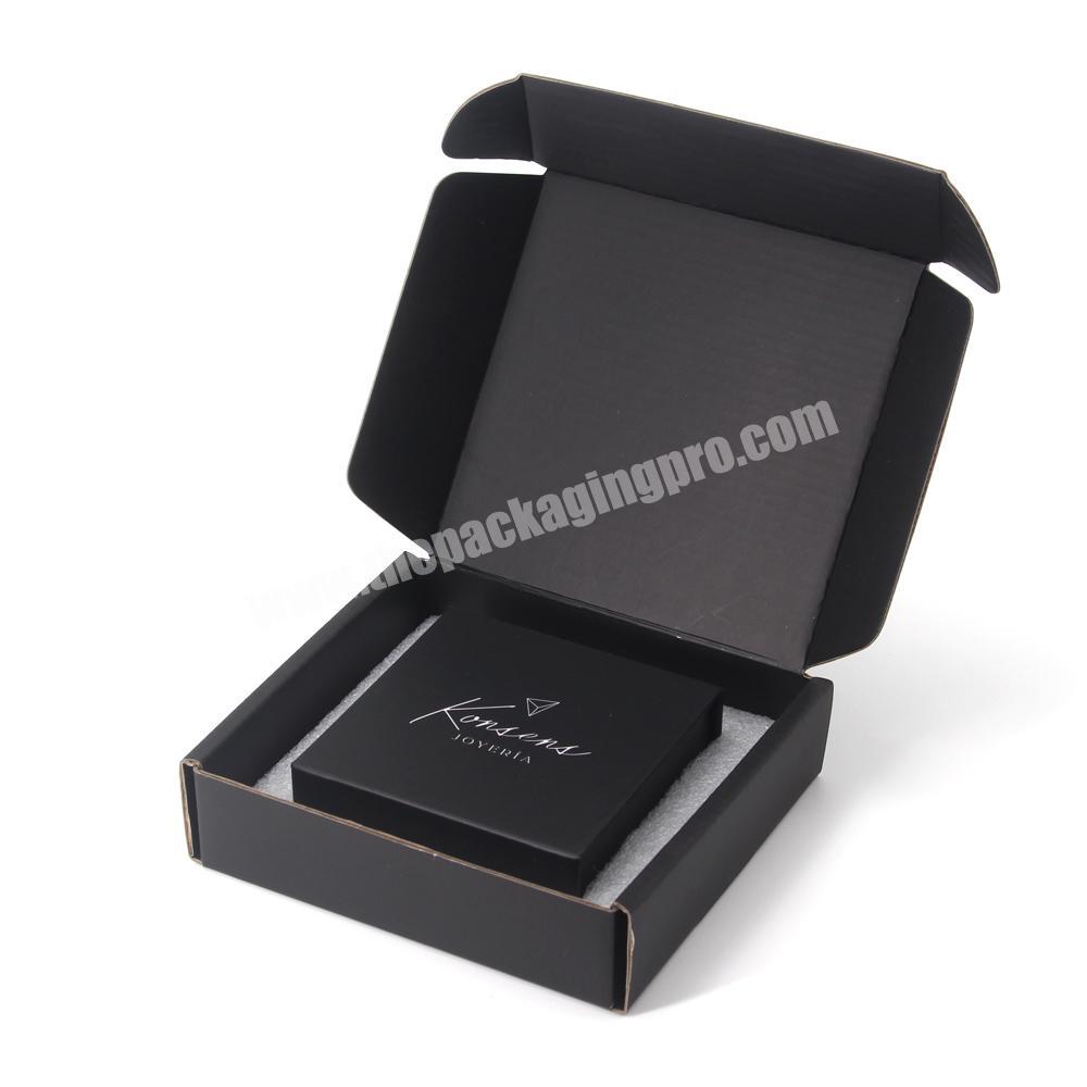 Costumized highly quality package box black shipping packaging black premium box