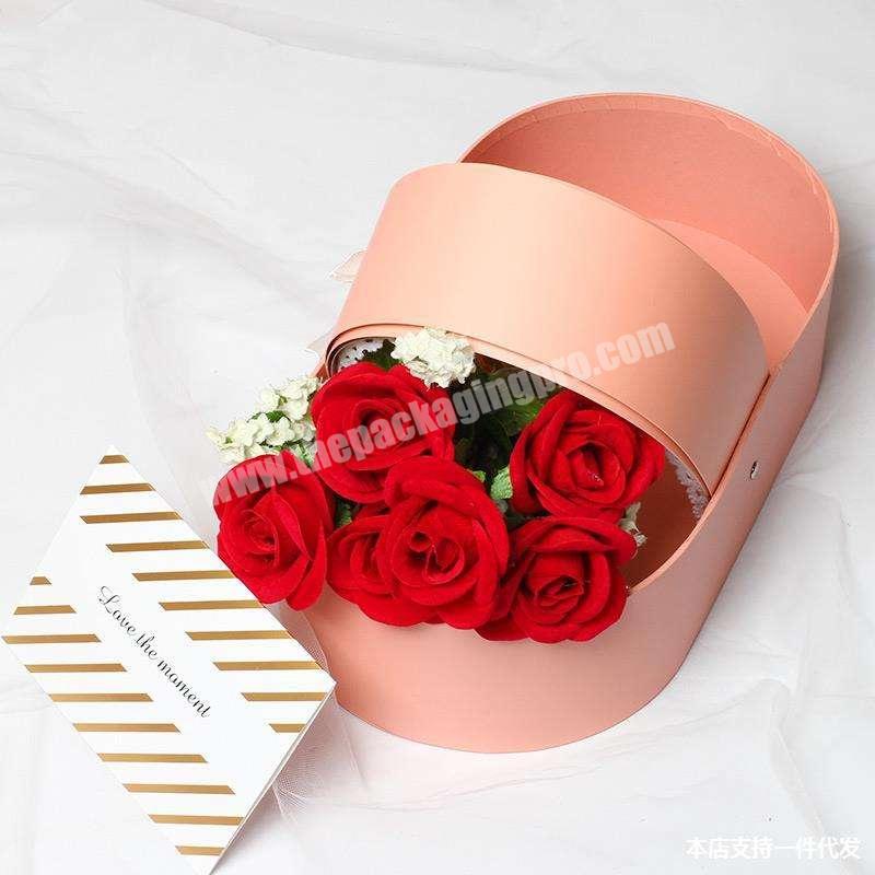 Wholesale Flower Wrapping Paper Box with Foil Stamping and Handles 