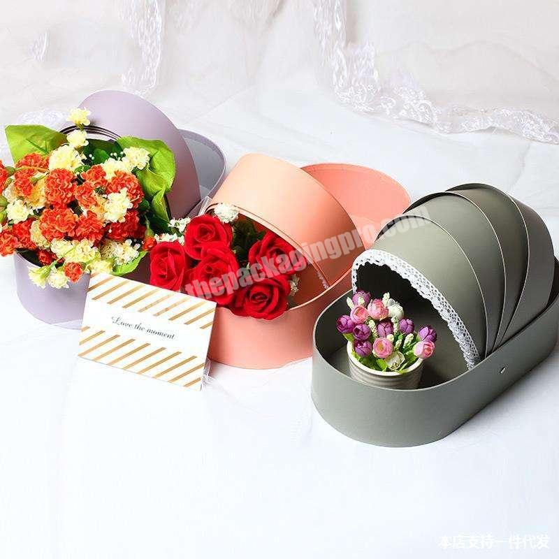 Creative Empty Paper Cardboard Baby Cradle Crib Flower Gift Packaging Box With Handle With Customized Logo Wholesale