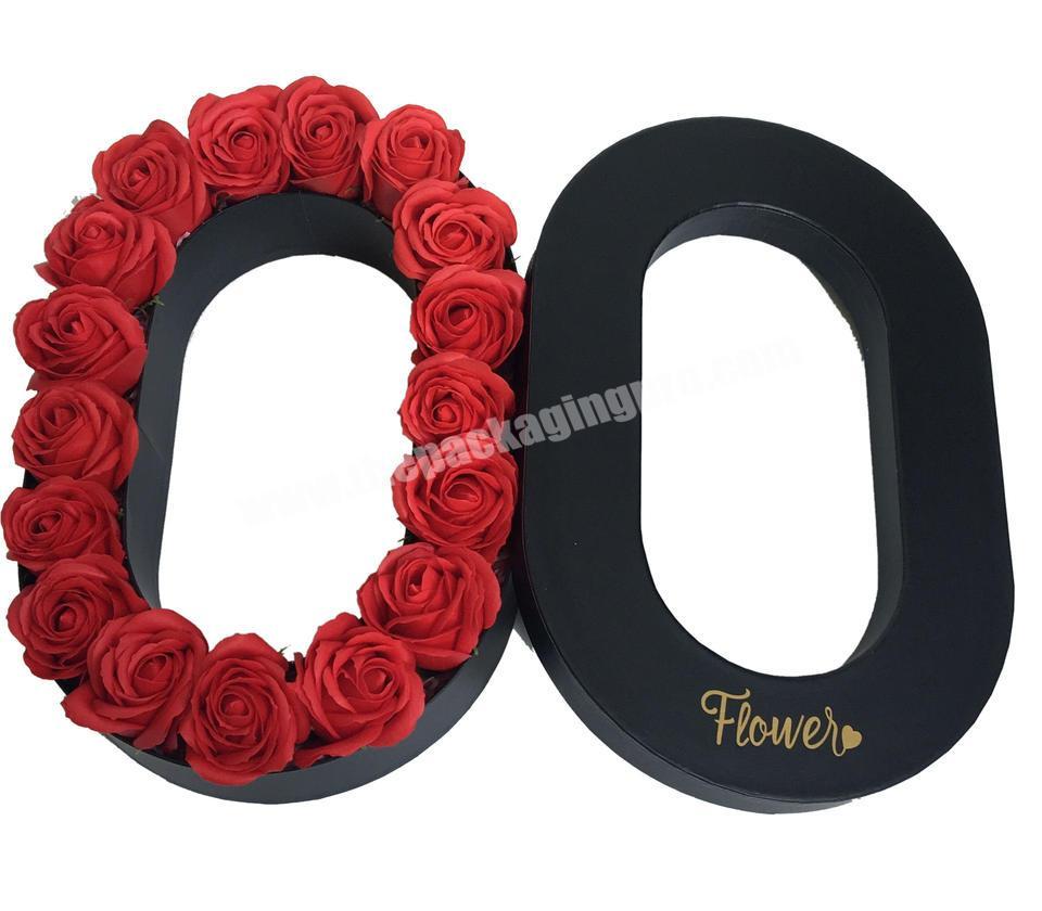 Custom A To Z Empty Paper Alphabet Love Fillable Packaging Flower Box Cardboard Letter Number Preserved Rose Flower Gift Boxes