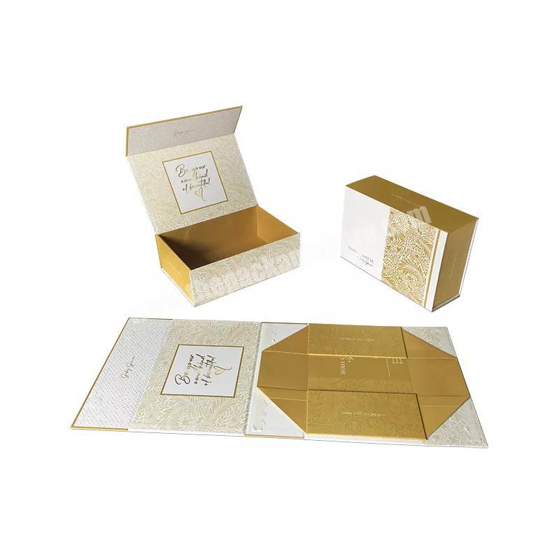 Custom Artwork White Cardboard Hardcover Magnetic Folding Gift Box
