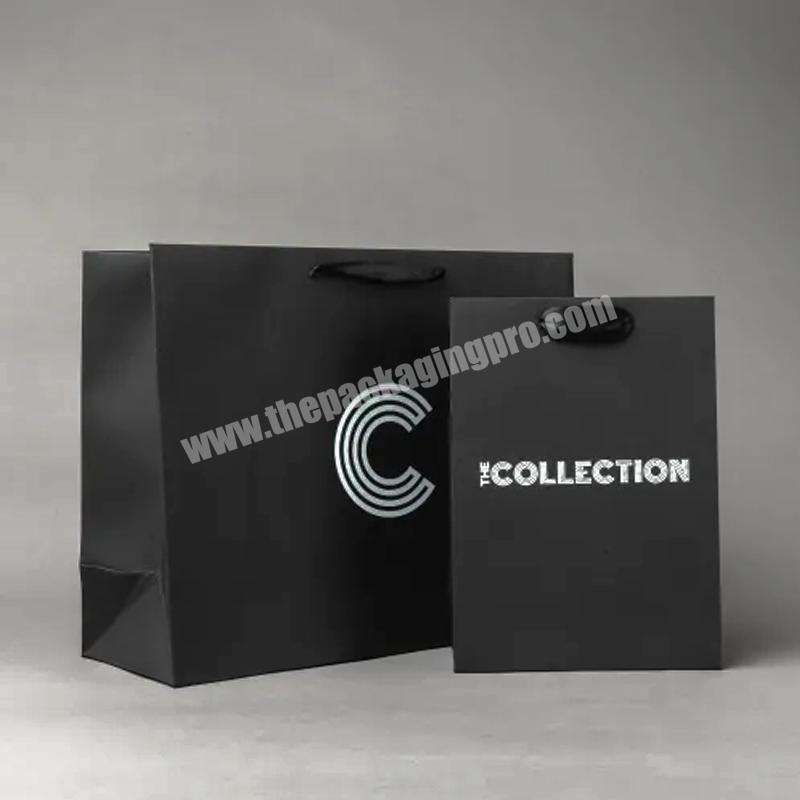 Custom Black Custom Paper Bag Embossed Custom Paper Bag Wholesale
