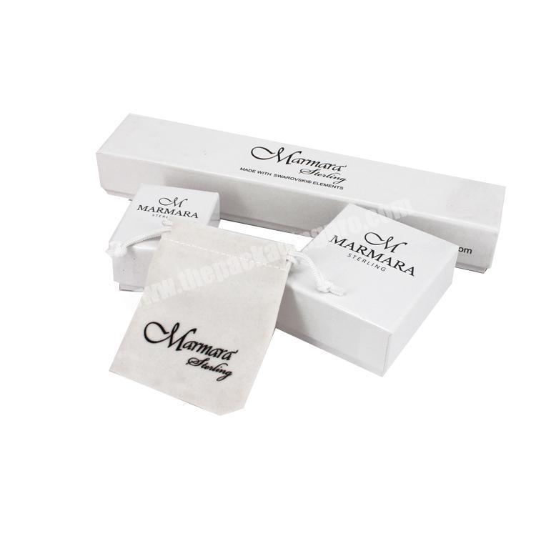 Custom Black Print Logo Paper jewelry box Cardboard packaging for Box Jewelry