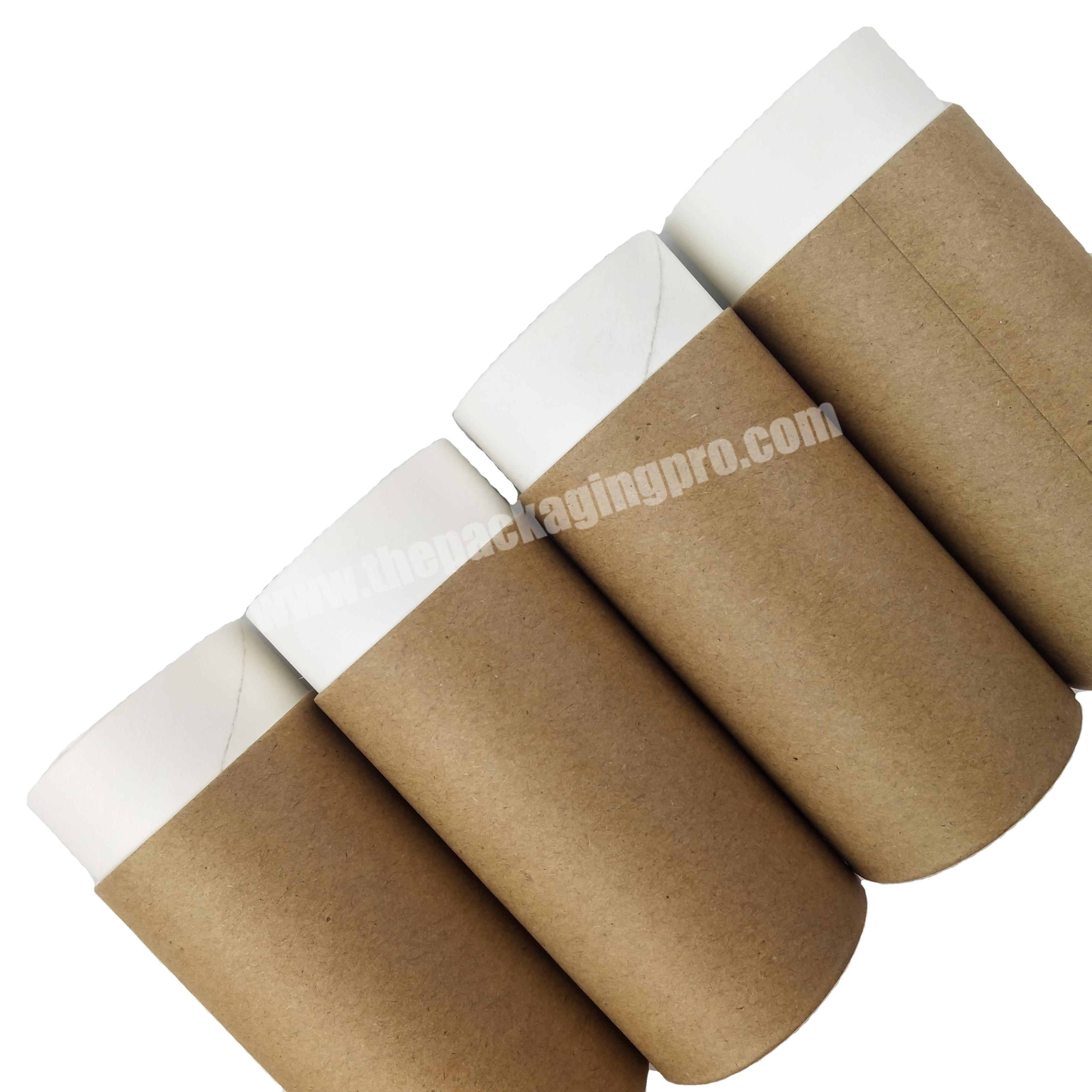 Custom Brand Design Biodegradable Kraft Cardboard Lip Balm Deodorant Stick Container Packaging Push Up Paper Tube