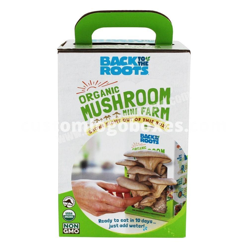 Custom Brand Organic Oyster Mushroom Growing Kit paper Boxes Corrugated Cardboard Packaging Box for Mushroom