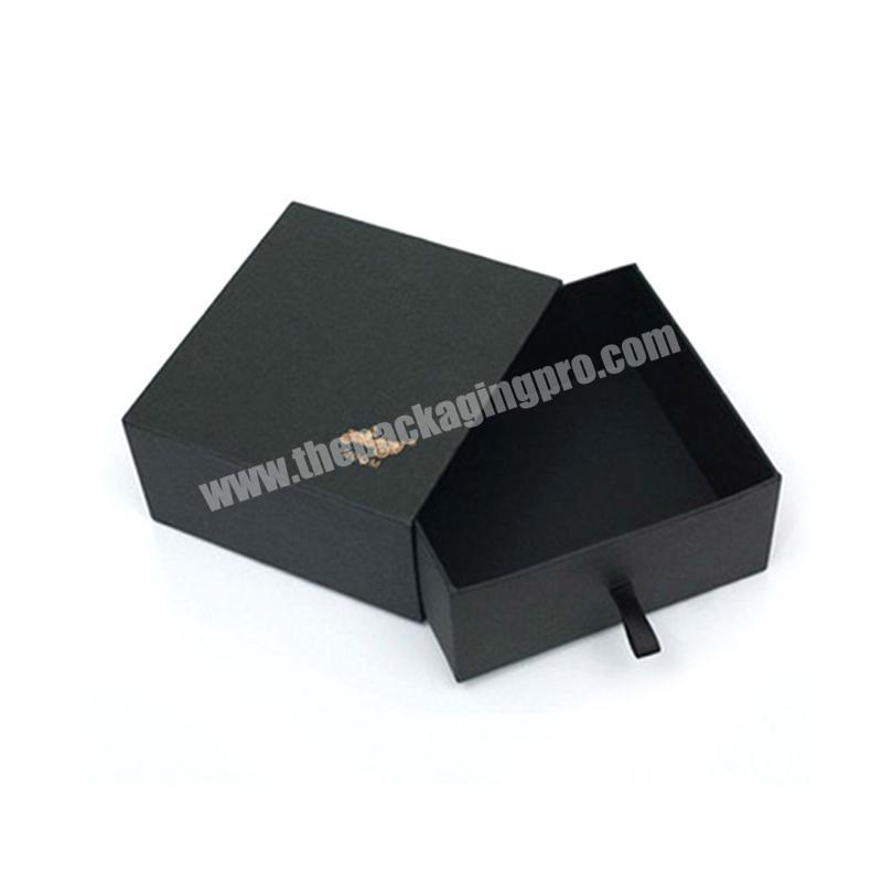 Custom Cardboard Paper Packaging Sliding Shoe Gift Black Drawer Box