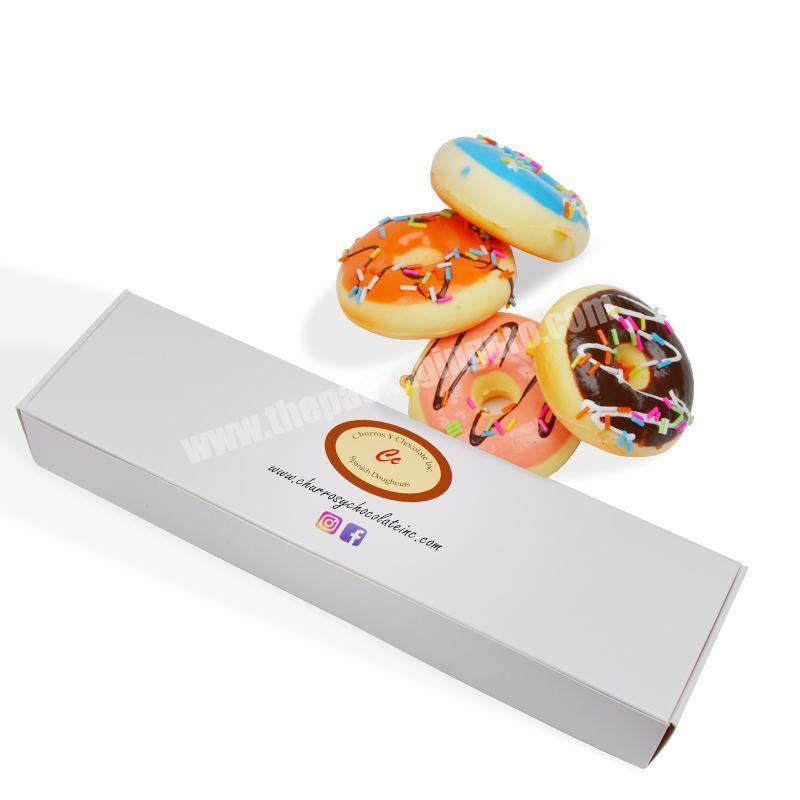 Custom Cheap 300g White Card Donut Packaging Box With Logo