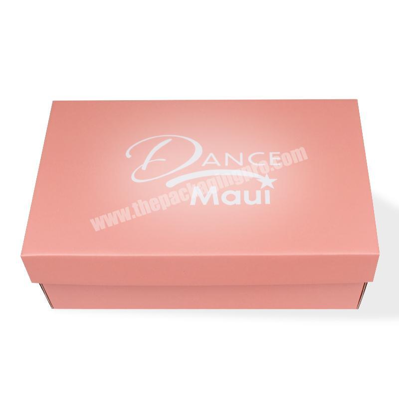 Custom Cheap Matte Corrugated Pink Shoe Box With logo Printed