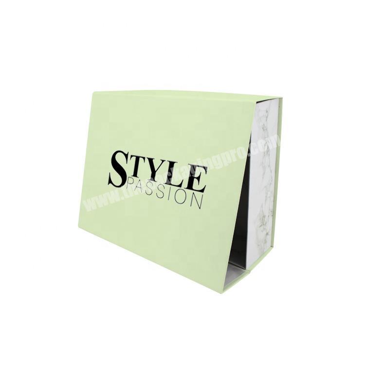 Custom Cosmetic Gift Set Marble Texture Folding Packaging Box Board Hair Extension Packaging