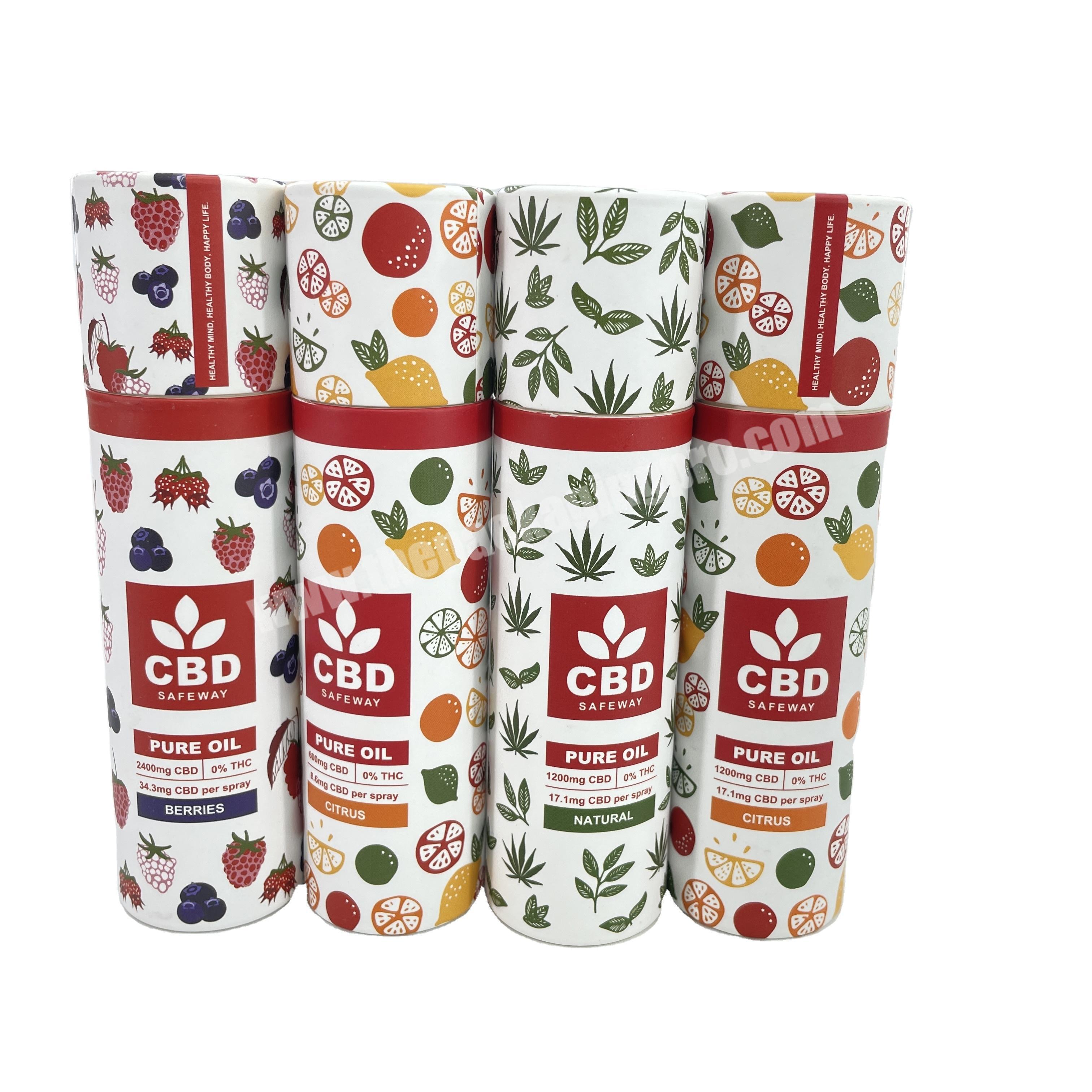 Custom Cylinder Cosmetic Essential Oils Cardboard Box Round Kraft Paper Tube Packaging