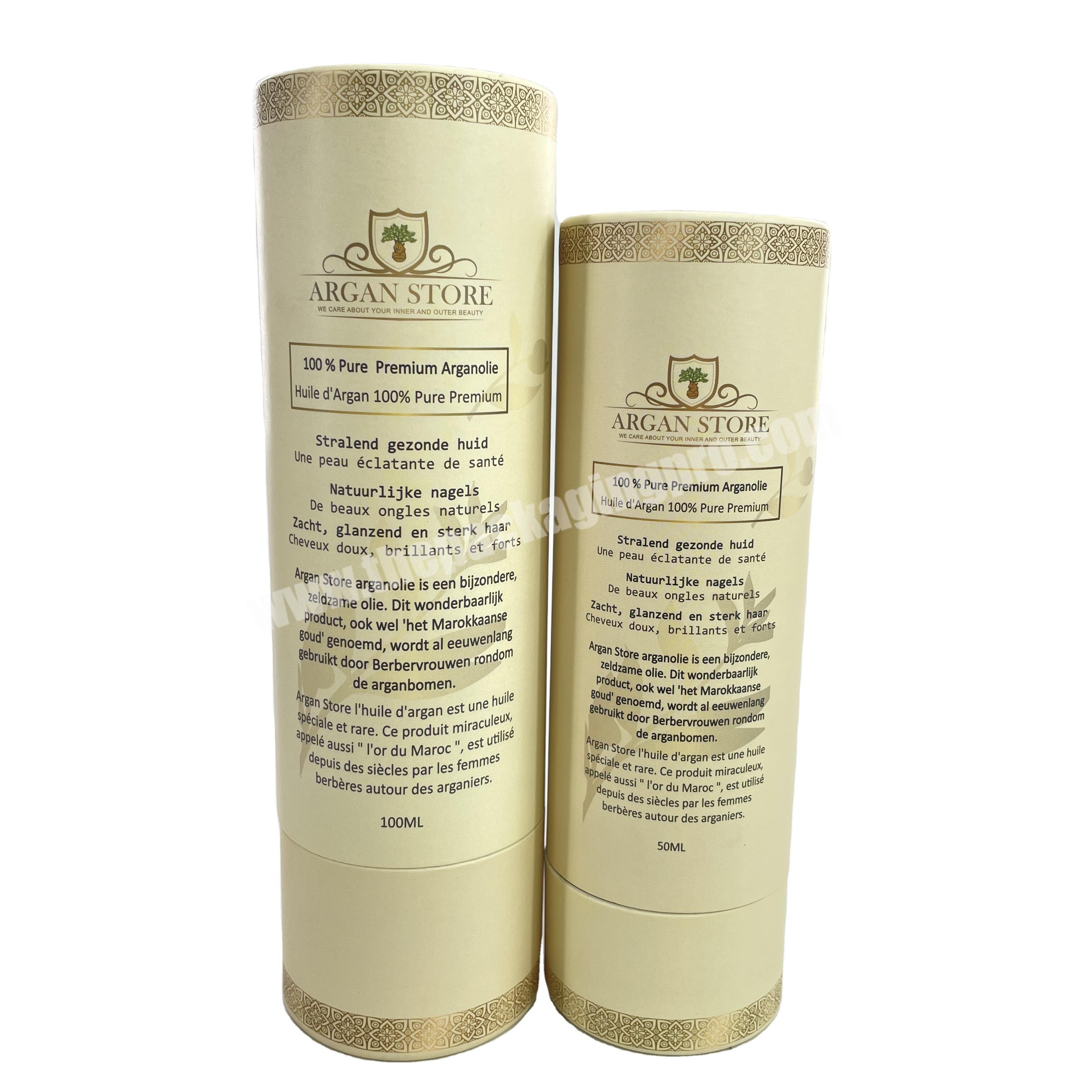 Custom Desgin Cylinder Cosmetic Essential Oils Skincare Eyeliner Cardboard Box Round Kraft Paper Tube Packaging