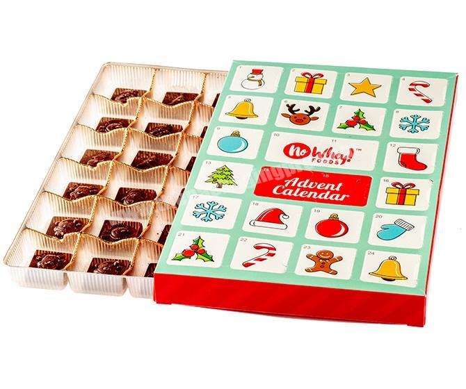 Custom Design Cardboard Christmas Packaging Candy, Chocolate Advent Calendar