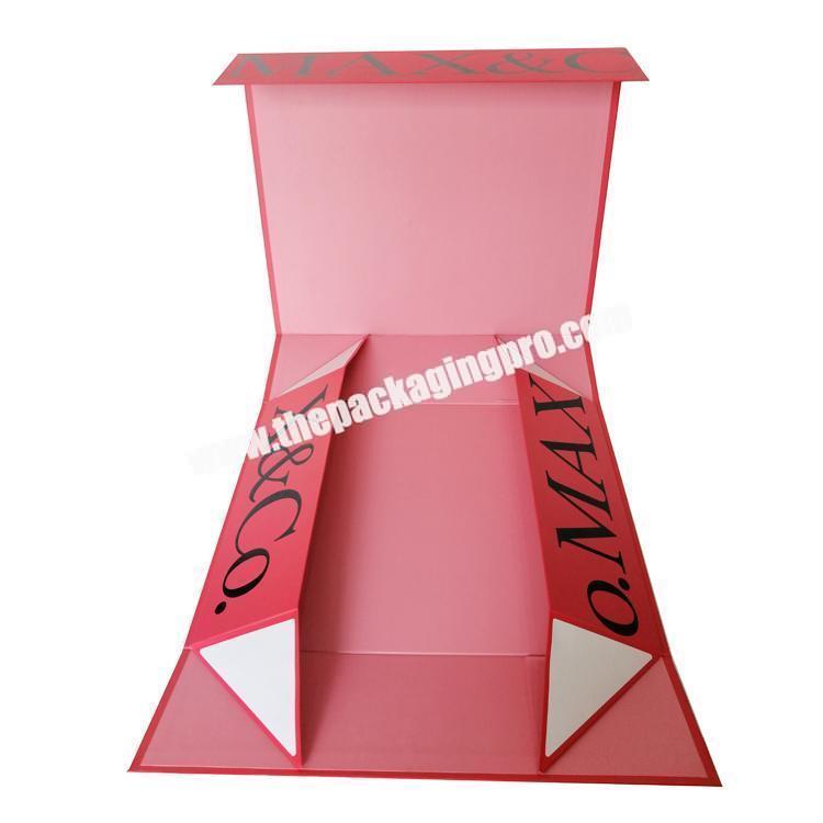 Manufacturer wholesale luxury custom paper foldable red magnetic gift box