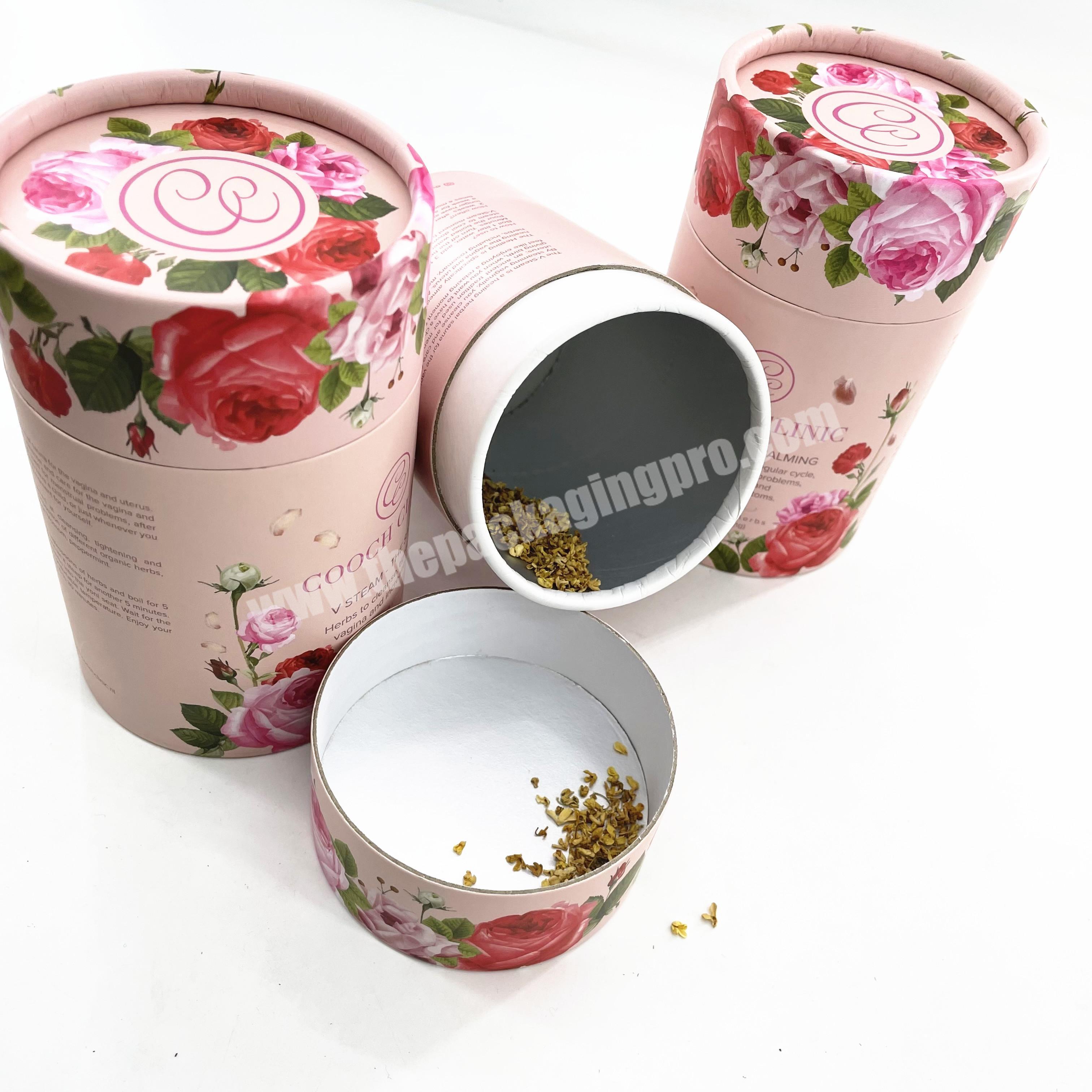 Custom Design Food Grade Tea Container Packaging Recyclable Material Luxury Candy Gift Boxes Round Kraft Paper Tube Cylinder