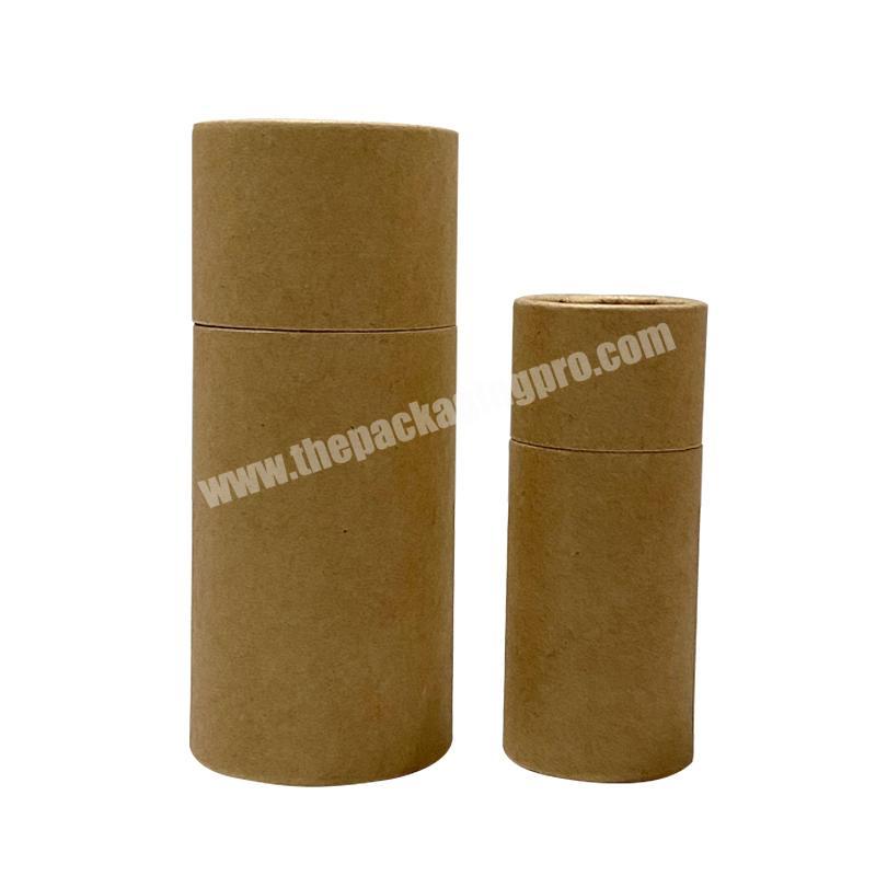 Custom Eco Friendly Kraft Paper Cylinder Tube Packaging kraft paper round box for Food Tea