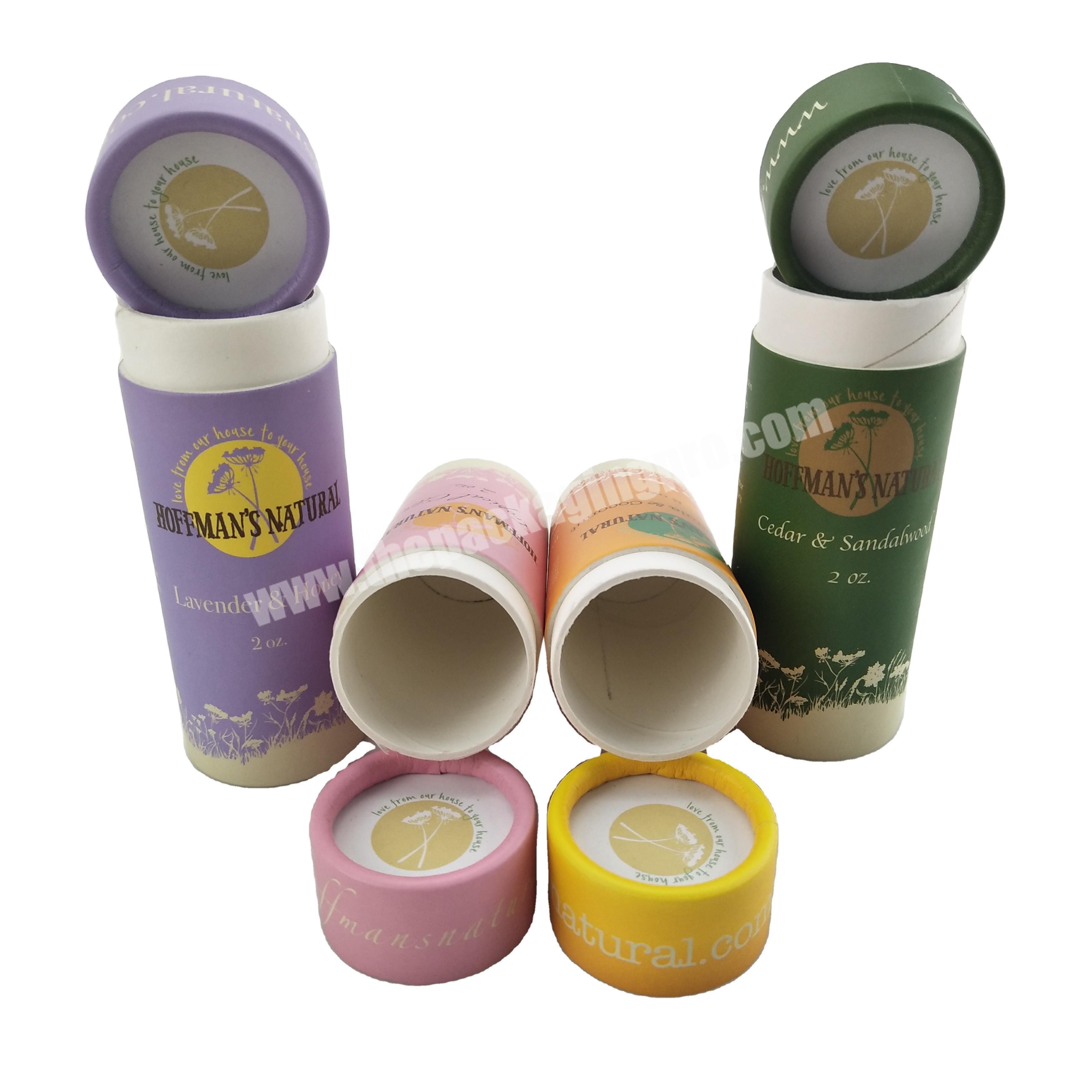 Custom Eco Friendly Paperboard Container Deodorant Lip Balm skincare Type Twist Up Paper Tube Packaging