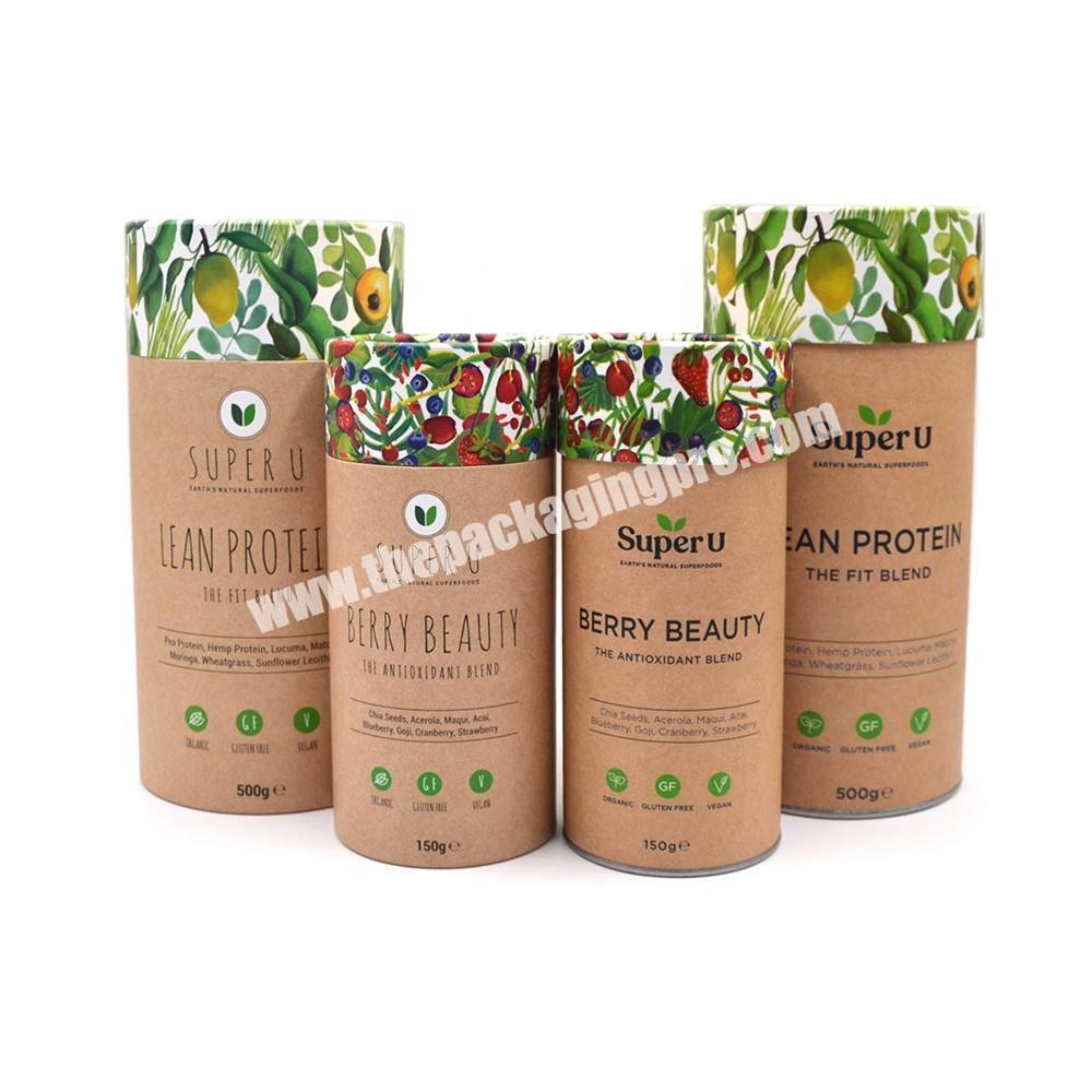 Custom Cardboard Aluminum Foil Kraft Paper Tube With Metal Lid For Loose Leaf Tea packaging