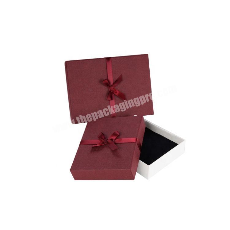Custom Embossed Art Paper Lid and Base Wallet Packaging Box Handmade Gift Box for Jewelry