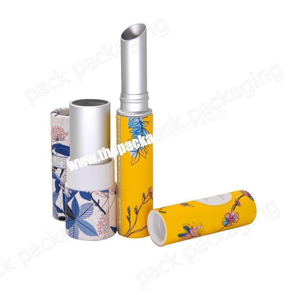 High Quality Private Label Lip Stick Container Round Custom Tube Packaging Lip Balm Tube Twist up Cosmetic Paper Lipstick Tube
