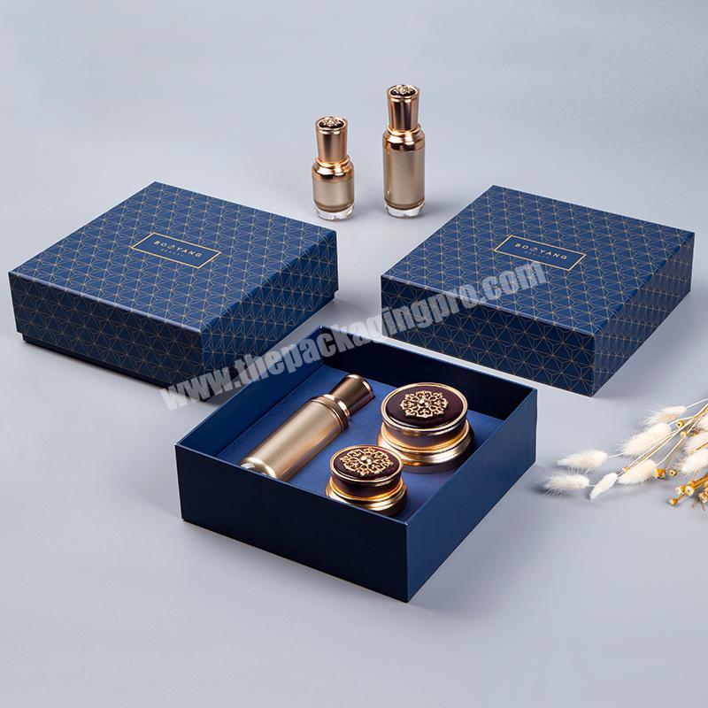 Custom Fashion Brand Lid and Base Paper Boxes Beauty Makeup Cosmetic Jar Box Set Packaging