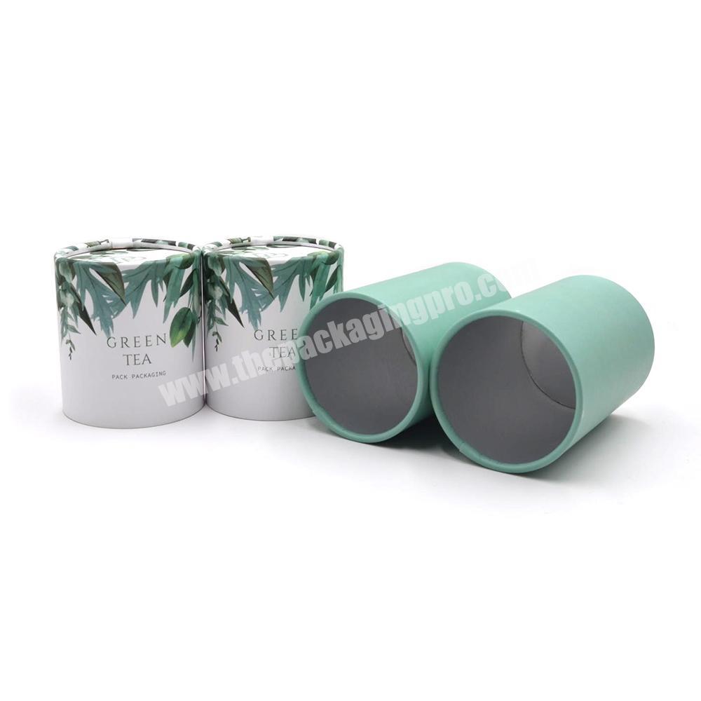 Custom design Round shape matcha powder packaging containerspices powder paper tube canister packaging