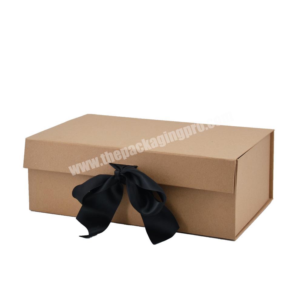 Custom Handmade box for dress primary color wedding clothing Folding Magnetic Box Cardboard paper gift box packaging with ribbon