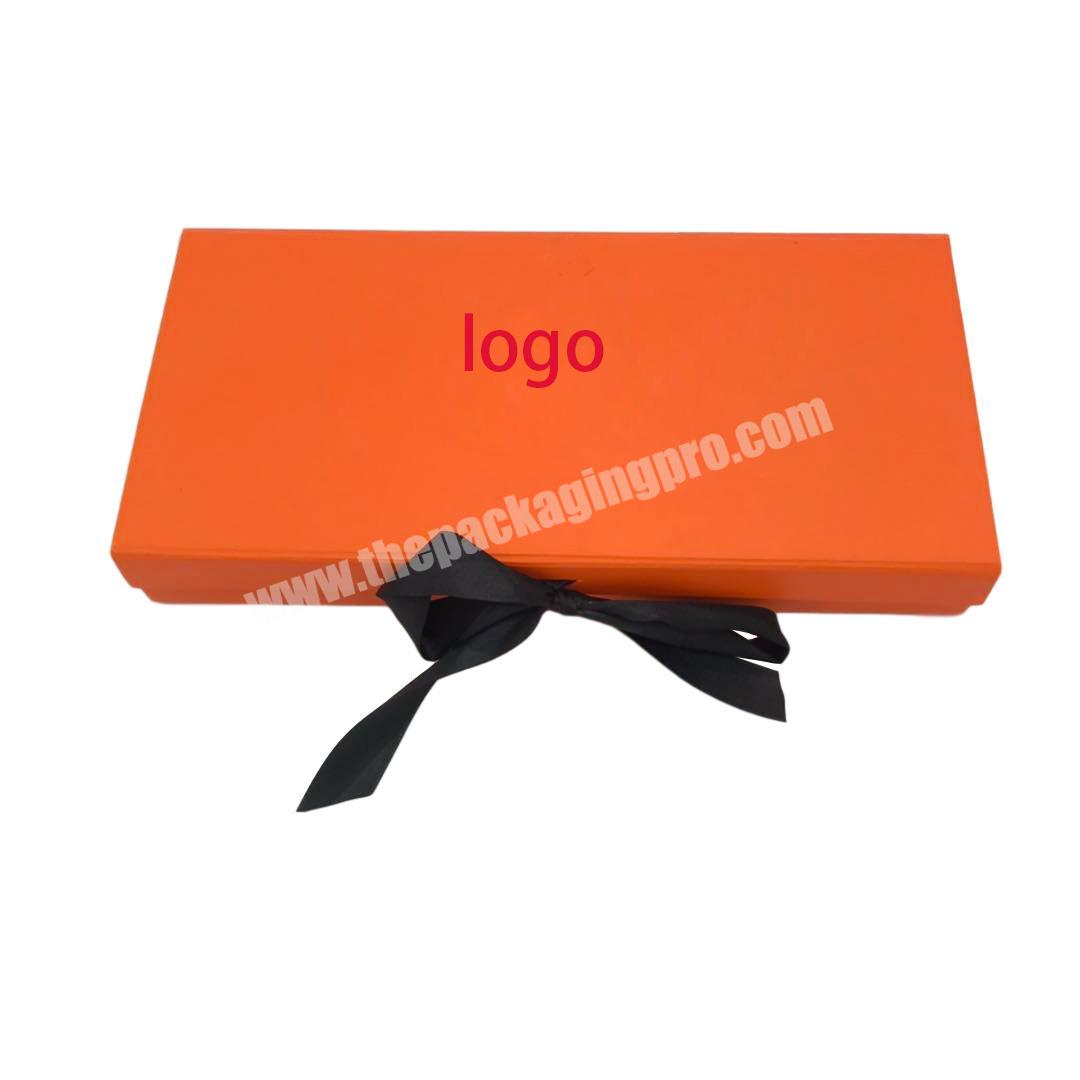 Custom High Quality Custom Orange  Luxury Rigid Cardboard Packaging Magnetic Foldablefolding Gift boxes