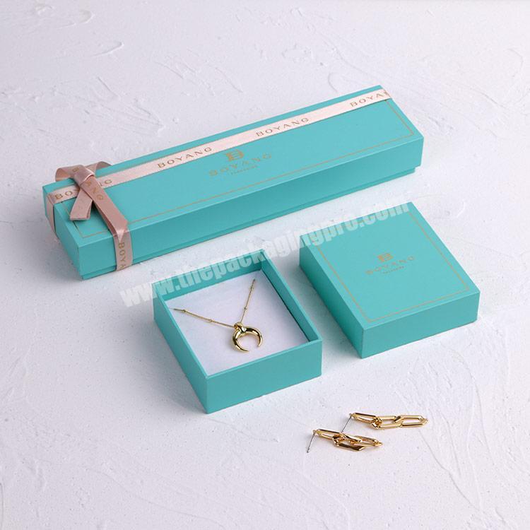 Custom High Quality Green Lid and Base Paper Jewelry Gift Packaging Boxes with Logo