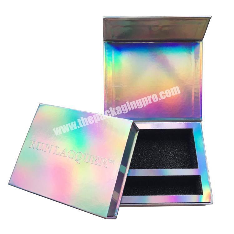 Customized Luxury Cosmetic Display Box Holographic Magnetic Cover Gift Box