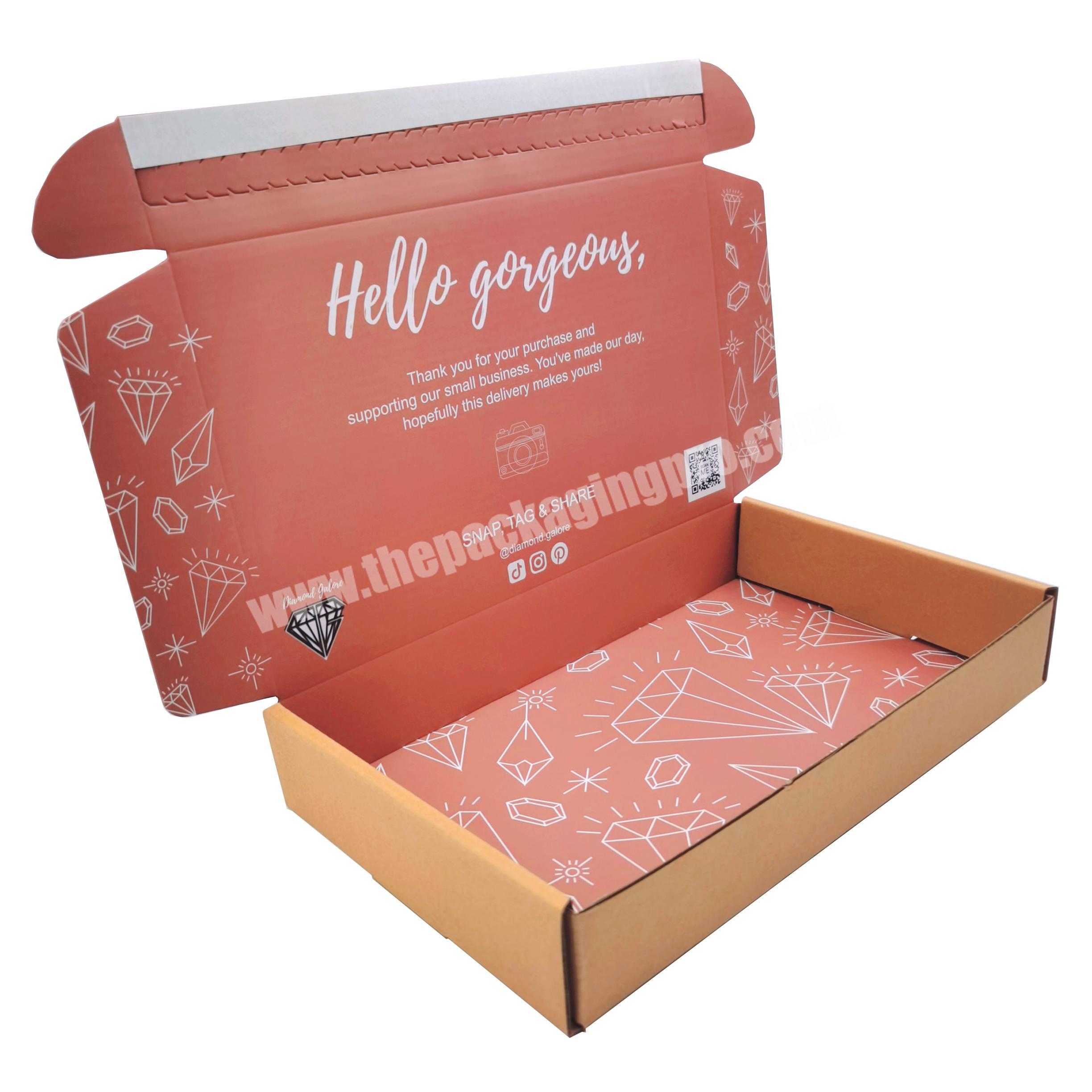 Custom Kraft Paper Double Sides Printing Gift Corrugated Mailer Box With Tear Line