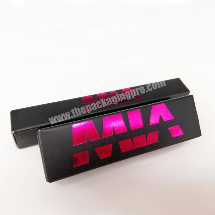 Custom Lipstick Make Up Gift Lip Gloss Packaging Box with Pink Foil Logo
