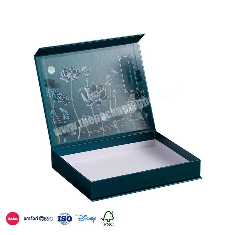 Custom Logo Cardboard Book Shaped Rigid Jewelry Gift Paper Packaging Box With Magnetic Closing Lid Ribbon Closure box