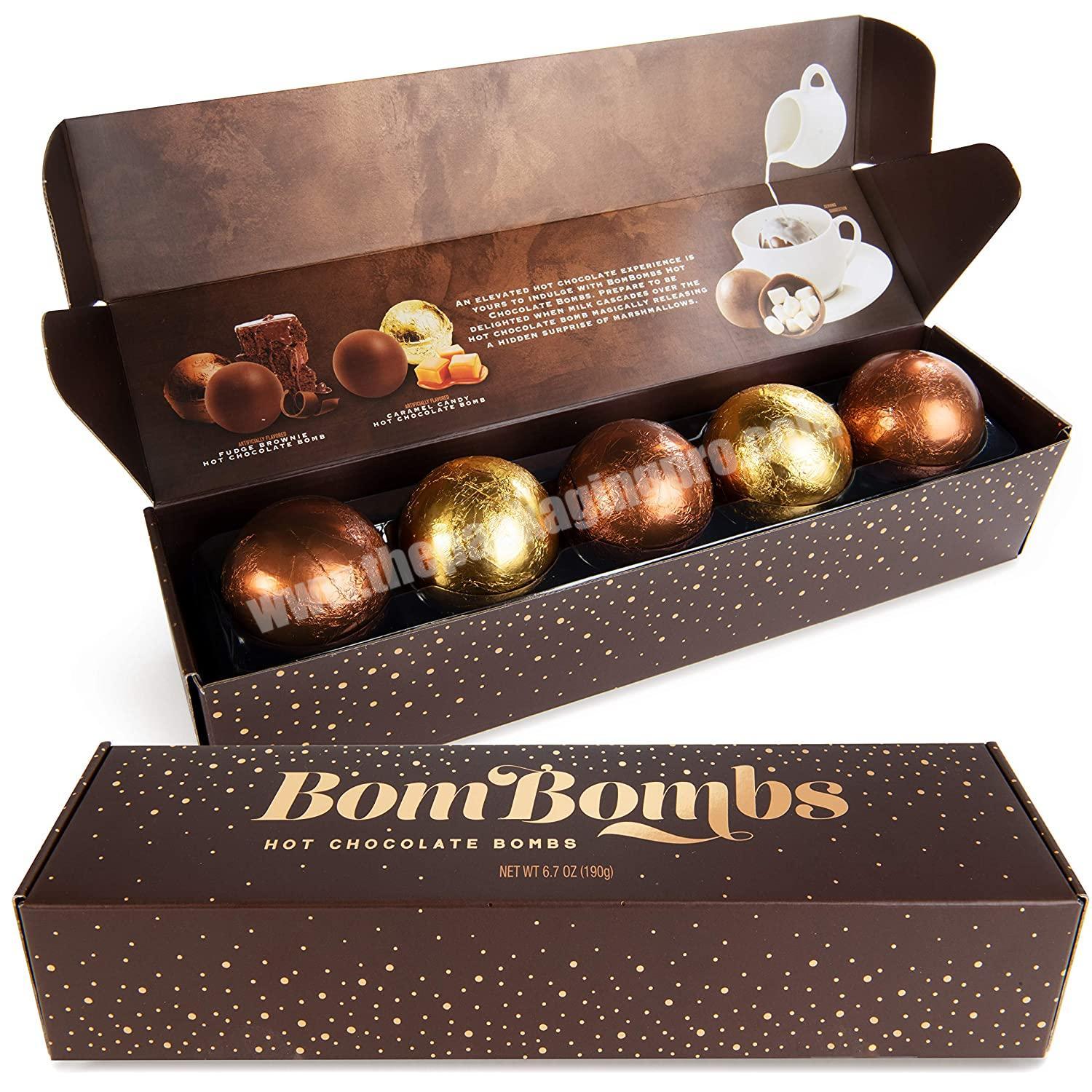 Custom Logo Cardboard Gift Praline Chocolate Bomb packaging Box