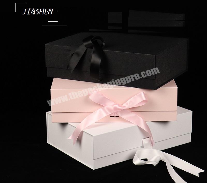 Custom Logo Cardboard Magnetic Close Gift Box with Ribbon